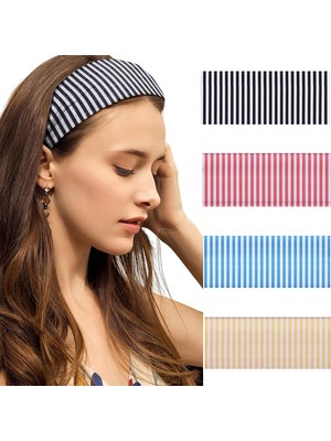 LWJG120 Set Women Striped Wide Headband Women Hair Non-Slip Wrap Elastic Fashion Headband Exercise Yoga Running Headband Women Hair Accessories (Yurt Dışından)