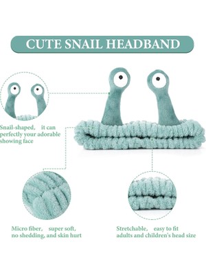 LWJG120 Face Washing Headband Palm And Snail Spa Hairband Makeup Headband Women's Cartoon Cute Coral Fleece Elastic Headband Creative Hair Accessories For Beauty Skin Care (Yurt Dışından)