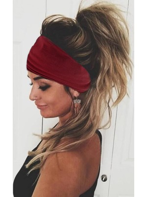 LWJG120 Women's Headband Fashion Elastic Wide Hairband Knotted Turban Headband Yoga Running Sweatproof Band Elastic Headband Fashion Wrap Headband Girls Hair Accessories 4 Pack (Yurt Dışından)