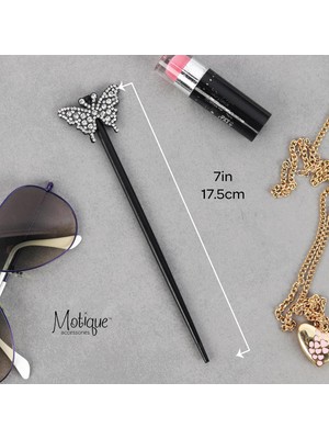 LWJG120 Set Of Chopsticks, Hair Stick And Gem Butterfly (Yurt Dışından)