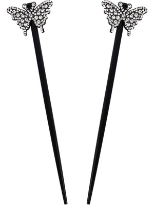 LWJG120 Set Of Chopsticks, Hair Stick And Gem Butterfly (Yurt Dışından)