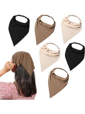 LWJG120 Pack Women's Headband Elastic Hair Scarf Large Triangle Headband Turban With Clip Non-Slip Solid Color Hairband Hair Accessories Suitable For Teenage Girls (Yurt Dışından)