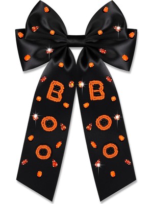 LWJG120 Halloween Bow Hair Accessories Hairpin Candy Corn Pumpkin Ghost Hair Bow Large Orange Black Hairband Hairpin Halloween Costume Costume Gift (Yurt Dışından)