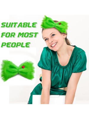 LWJG120 Large Furry Bow Christmas Hairpin Girls Women Halloween Hairpin Halloween Role Playing Costume Accessories Props (Yurt Dışından)