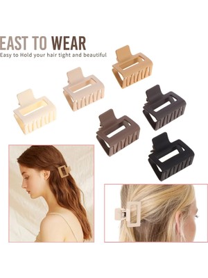 LWJG120 12 Pack Square Claw Clips Large And Small Unisex Rectangular Hair Non-Slip Matte Large Hair Clips For Women Strong Hold Chin Clips Thick And Thin (Yurt Dışından)