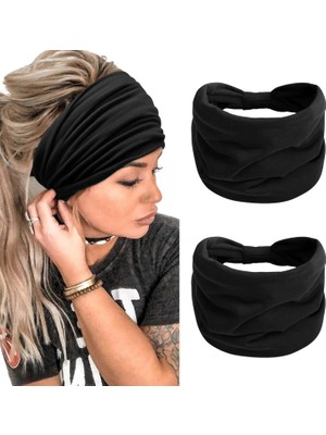 LWJG120 Pack Women's Boho Extra Wide 7 Inch Headband Knotted Non-Slip Fashion Hairband Elastic Yoga Hairband Girls Headband (Yurt Dışından)