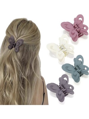 LWJG120 Butterfly Hair Clips Butterfly Clips Girls Hair Clips 2.6 Inch 4 Pieces Claw Clips Matte Hair Clips Butterfly Accessories Hair Clips For Thin And Medium Hair (Yurt Dışından)