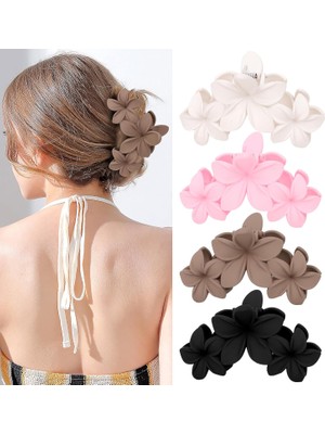 LWJG120 Flower Hair Accessories: 4pcs Matte Feather Hair Clips Women And Girls Strong Fixing Clips (Yurt Dışından)