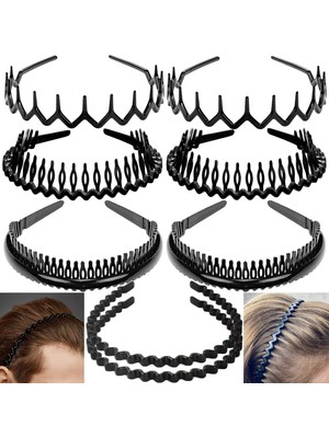 LWJG120 Pieces Fashion Non-Slip Plastic Headband With Tooth Comb Black Skinny Hairband For Women Men Teens Girls (Yurt Dışından)