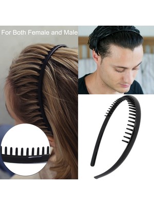 LWJG120 Pieces Fashion Non-Slip Plastic Headband With Tooth Comb Black Skinny Hairband For Women Men Teens Girls (Yurt Dışından)