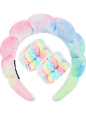 LWJG120 Spa Headband For Face Washing Skin Care Headband Terry Cloth Bubble Soft Hairband For Women Girls Fluffy Padded Headdress Non-Slip Thick Hair Accessories (Yurt Dışından)