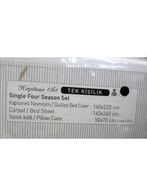 Anatolia 4 Mevsim Kapitoneli Tek Kişilik Nevresim-Pike Complete SET-2307-02 Yeşil