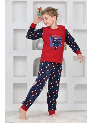 Yeni Sezon Sonbahar/kış Erkek Çocuk Skate 8 Desenli Polar Pijama Takımı 4536