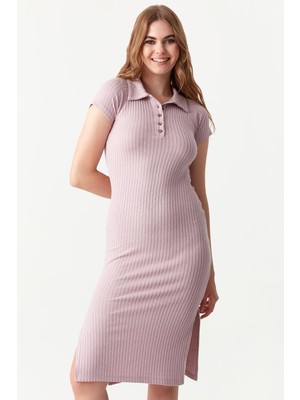 Kadın Düğme Detaylı Elbise