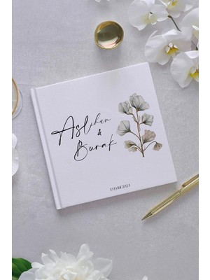 Pera Wedding Beyaz Deri Düğün Özel Gün Anı ve Ziyaretçi Defteri 21 x 21 cm 50 Yaprak