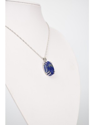 Safnaturel Lapis Lazuli Doğaltaş Gümüş Kolye