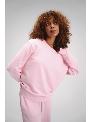 Kadın Timeless Oversize Pembe Sweatshirt