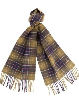 Barbour Unisex Tartan Yün Atkı (%100 Lambswool) TN11 Classic Tartan