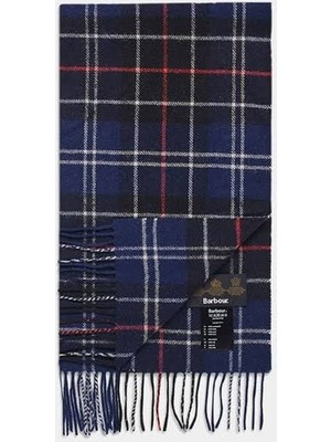 Barbour Unisex Tartan Yün Atkı (%100 Lambswool) NY11 Navy-Red