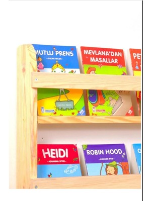 Tekno Trust Ahşap Çocuk Odası Eğitici Montessori Kitaplıkraf Duvar Rafı 5 Li 145CM-72 Cm-8,5 cm 145 cm Duvara M