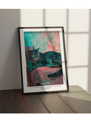 Lekedar Design Studio Sanatsal Kedi Görseli - Modern Dijital Baskı Poster