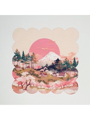 Deco Japonya Doğa Manzaralı Lazer Kesim Yıkanabilir Kokteyl Peçetesi