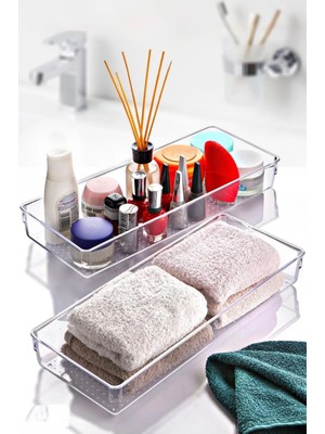 Nandy Home 2'li Set Clear Organizer - Çok Amaçlı Banyo Düzenleyici