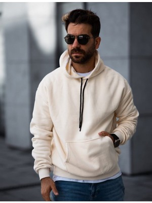 Kapşonlu Oversıze Sweatshirt 3iplik