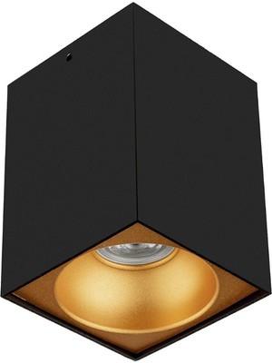 Noas Venedik Siyah-Bakır 10x10 cm Alüminyum Dekoratif Boş Spot Kasası YL60-9150