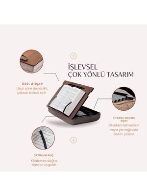 Nidage Minderli Kitap Tutucu Yatakta Kitap Okuma Standı Laptop Tutucu Tablet Tutucu