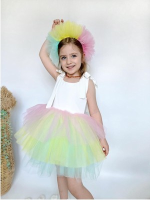 Linola Baby Kids Jolie Taçlı Kız Çocuk Parti Elbisesi