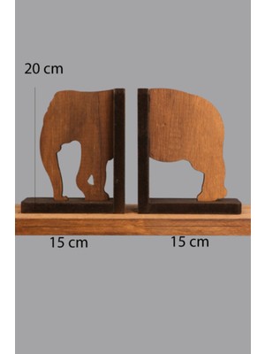 Nidage Dekoratif Ahşap Kitap Tutucu Fil Figürlü