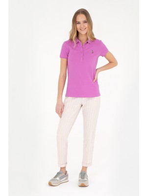 U.S. Polo Assn. Kadın Lila Carrot Fit Kanvas Pantolon 50281789-VR034