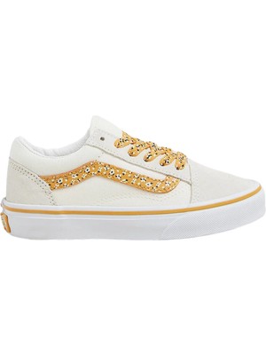 Vans Old Skool Renkli Sneaker Kız Çocuklar İçin Tekstil Düz Taban Bağcıklı Ayakkabı
