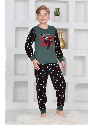 Mutlu City Yeni Sezon Sonbahar/kış Erkek Çocuk Skate 8 Desenli Polar Pijama Takımı 4536