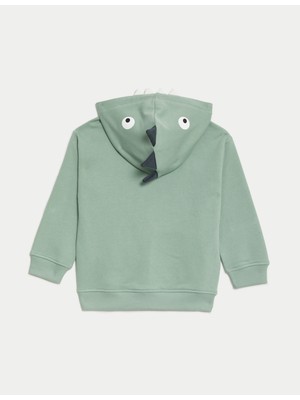 Canavar Desenli Fermuarlı Sweatshirt (2-8 Yrs)