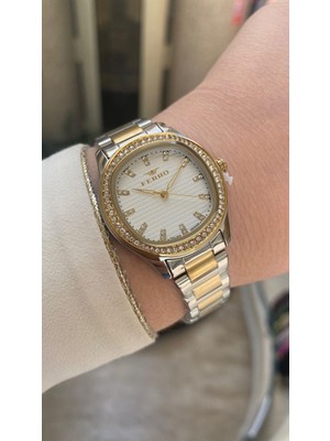 Ferro Quartz Çelik Altın/gri 33 mm Kadın Kol Saati