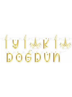 Unicorn İyi Ki Doğdun Gold Yazı 2,50 M