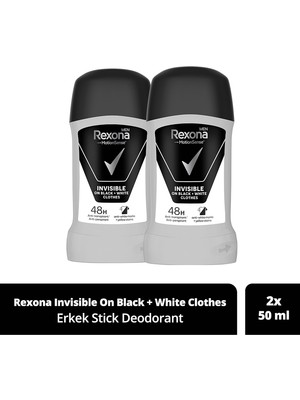 Rexona Men Motionsense Erkek Stick Deodorant Invisible On Black White Clothes 50 ml X2
