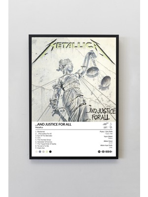 House Gorgeous Metallica And Justice For All Çerçevesiz Spotify Barkodlu Albüm Poster