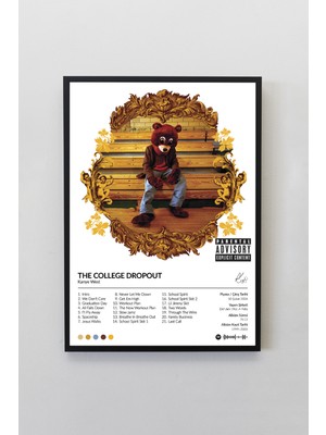 House Gorgeous Kanye West The College Dropout Çerçevesiz Spotify Barkodlu Albüm Poster