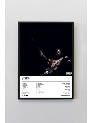 House Gorgeous Travis Scott Utopia Çerçevesiz Spotify Barkodlu Albüm Poster