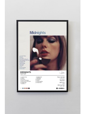 House Gorgeous Taylor Swift Midnights Çerçevesiz Spotify Barkodlu Albüm Poster