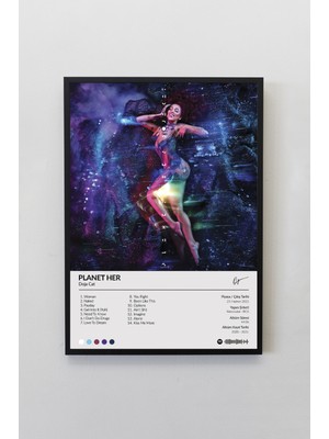 House Gorgeous Doja Cat Planet Her Çerçevesiz Spotify Barkodlu Albüm Poster