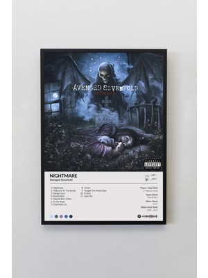 House Gorgeous Avenged Sevenfold Nightmare Çerçevesiz Spotify Barkodlu Albüm Poster