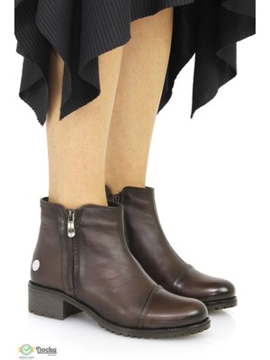 Mammamia Kadın  Deri Bağcıksız Düz Taban Klasik Bot M24/KB1725