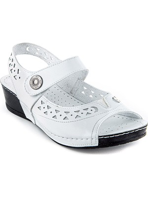 Muya Terra Anatomik Taban Kadın Sandalet Beyaz