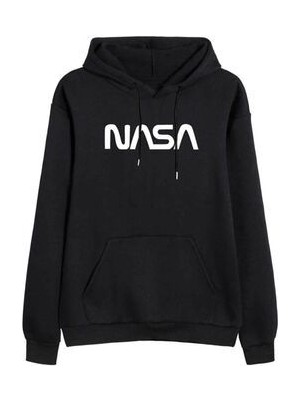 Unisex Siyah Nasa Sweatshirt