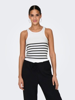Only Kadın Çizgili Kolsuz Atlet Body T-Shirt - 15318407