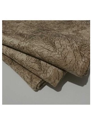 Kadife Üst Kumaş Süngerli Alt Doku Koltuk Örtüsü Damarlı Desen Kapiçino&koyu Vizon